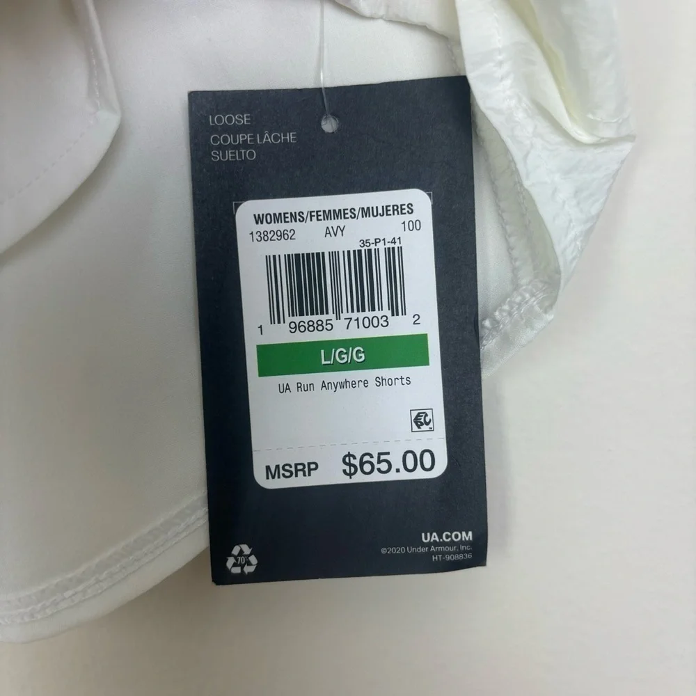 Under Armour NWT Run Anywhere White Shorts Size Large - Picture 10 of 10